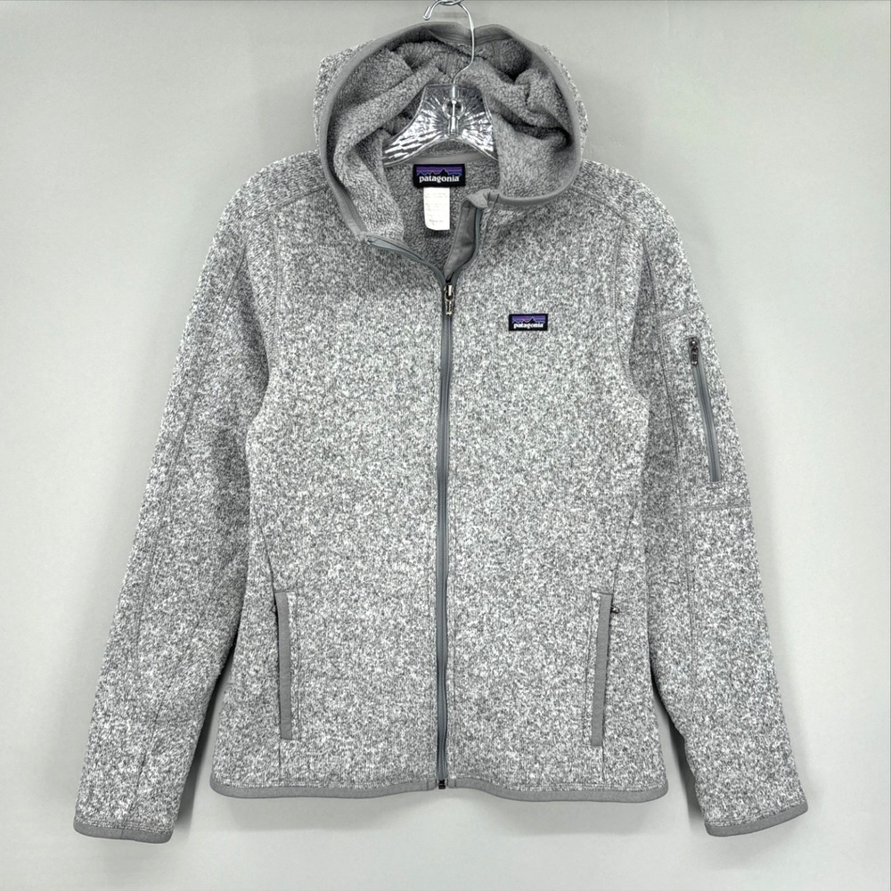 Patagonia Jacket Womens Medium Gray Better Sweater Hooded Full Zip Fleece Hoodie